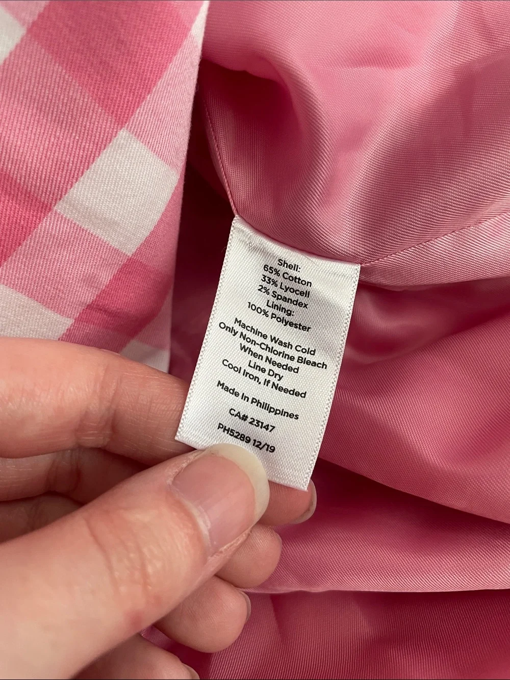 Talbots pink gingham trench coat